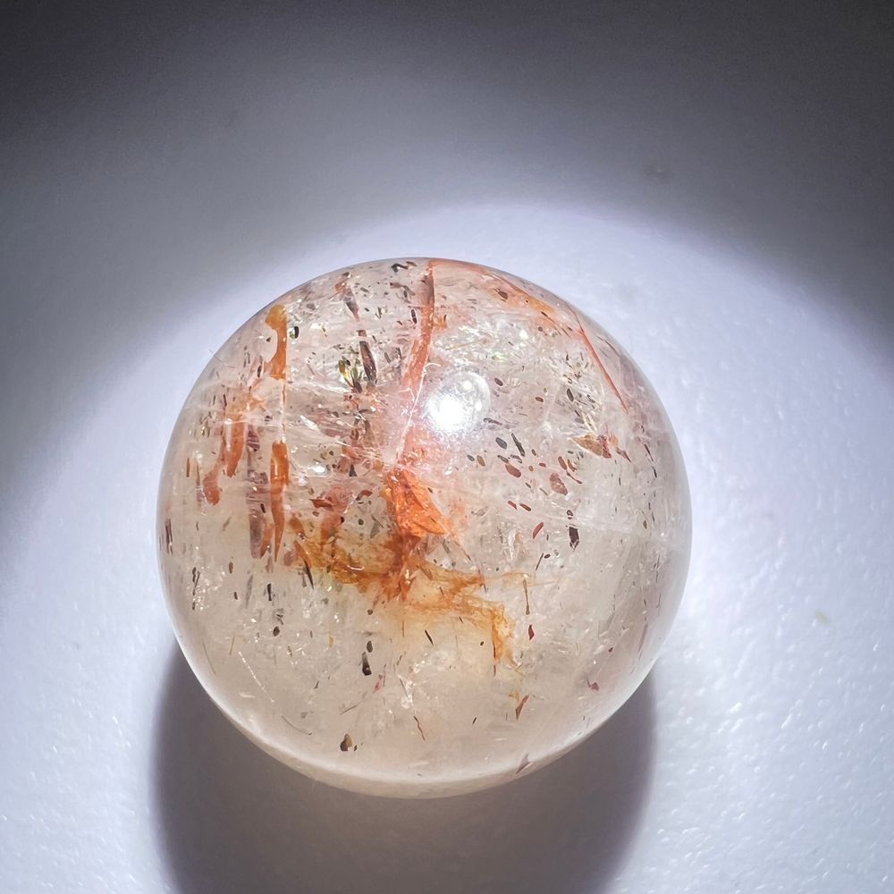 Golden Rutilated Quartz Marble Sphere - Picture 7 of 11